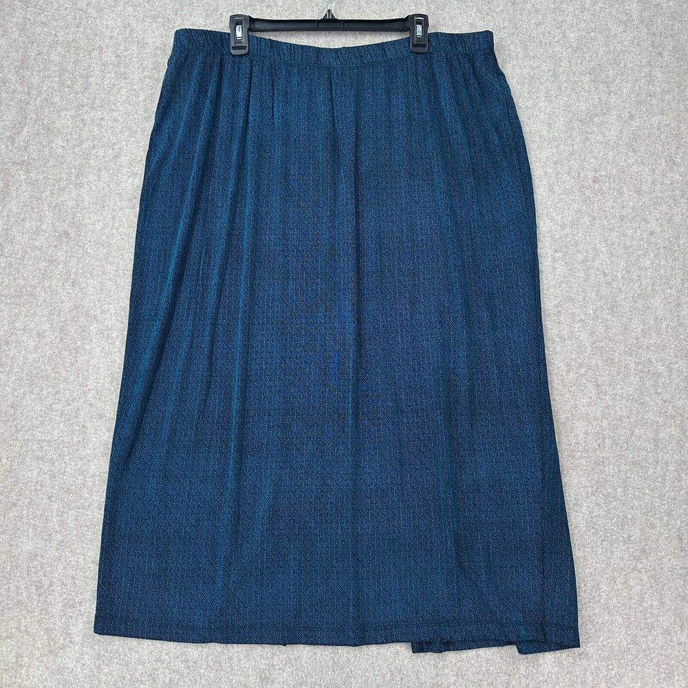 Vikki Vi Midi Skirt Womens 3X Slinky‎ Geometric Boho Travel Pull On Stretchy